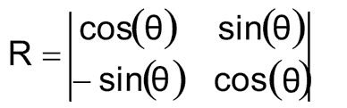Ця матриця множиться на вектор-стовпець ν, що є набором всіх значень XТЖ і YТЖ