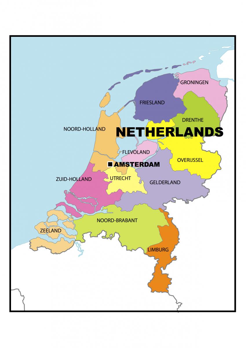 Нідерланди в перекладі з англійської мови позначають «низини» або «нижні землі» і відмінно географічне розташування Нідерландів, близько 20% її території знаходиться нижче рівня моря і 50%, що становить менше одного метра над рівнем моря
